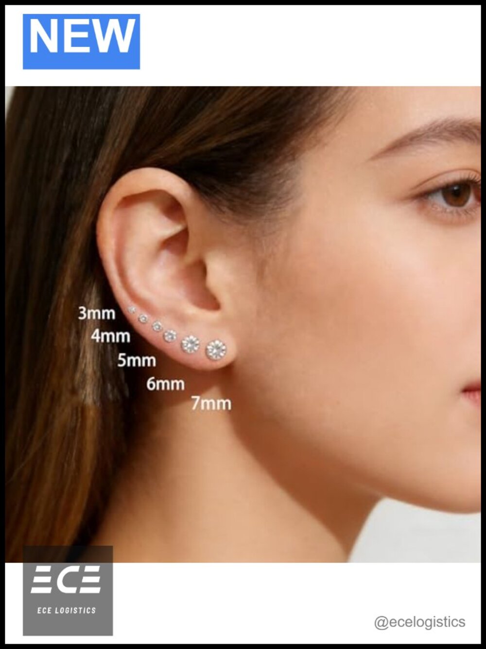 14K Yellow Gold Round Cubic Zirconia Stud Earrings Screw-back - Picture 2 of 6